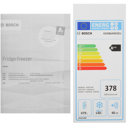 Купить Холодильник с морозильником   Bosch KGN86AW32U белый  9088896. Характеристики, отзывы и цены в Донецке