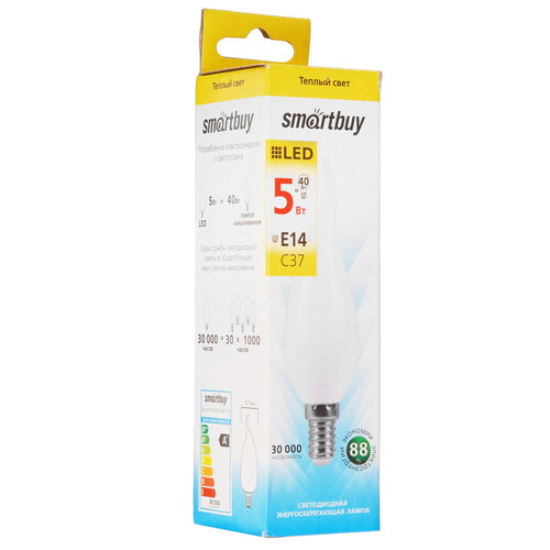 Купить Лампа светодиодная Smartbuy SBL-C37Tip-05-30K-E14  9105003. Характеристики, отзывы и цены в Донецке