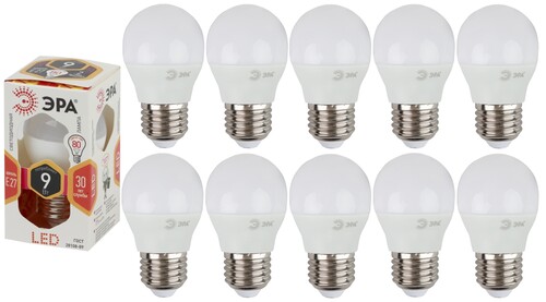 Купить Комплект светодиодных ламп ЭРА LED P45-9W-827-E27  5614988. Характеристики, отзывы и цены в Донецке