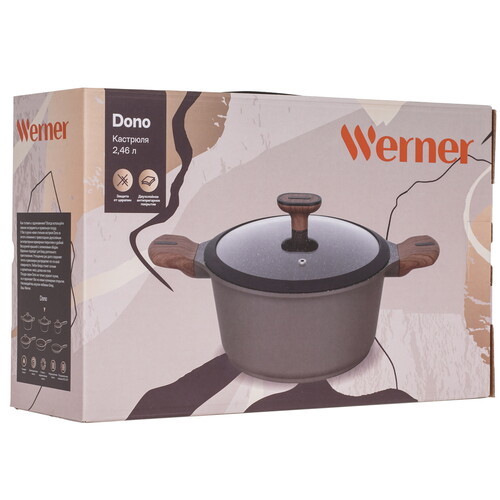 Купить Кастрюля Werner Dono 51470 2.46 л 20 см коричневый  9223373. Характеристики, отзывы и цены в Донецке