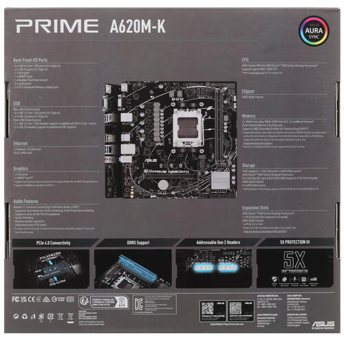 Купить Материнская плата ASUS PRIME A620M-K  5437574. Характеристики, отзывы и цены в Донецке