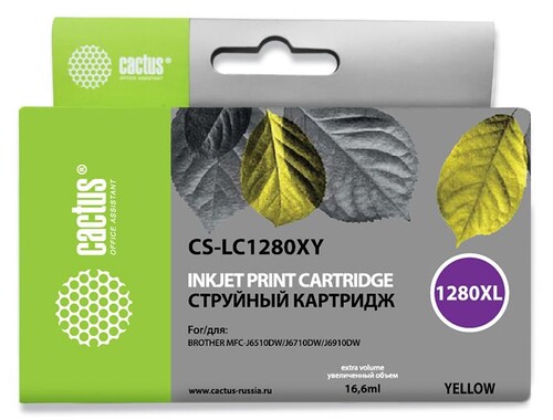 Купить Картридж Cactus CS-LC1280XY желтый  6679370. Характеристики, отзывы и цены в Донецке