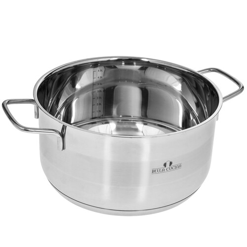 Купить Кастрюля Bella Cucina BC-2009 5.6 л 24 см серебристый  9150079. Характеристики, отзывы и цены в Донецке