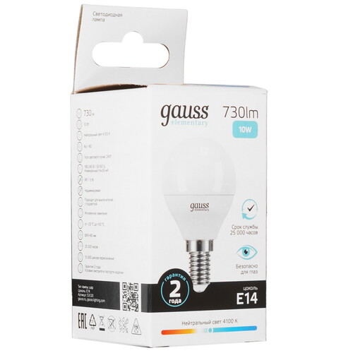 Купить Лампа светодиодная Gauss LED Elementary Globe 53120  1329121. Характеристики, отзывы и цены в Донецке