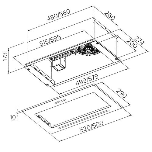 Купить Вытяжка полновстраиваемая DEXP SB60B черный  5410203. Характеристики, отзывы и цены в Донецке