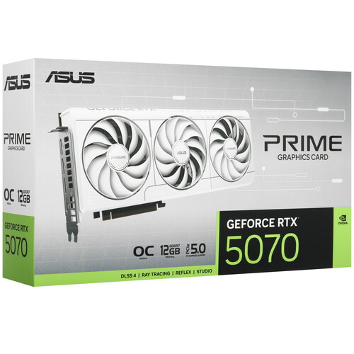 Купить Видеокарта ASUS GeForce RTX 5070 PRIME WHITE OC Edition  5631270. Характеристики, отзывы и цены в Донецке