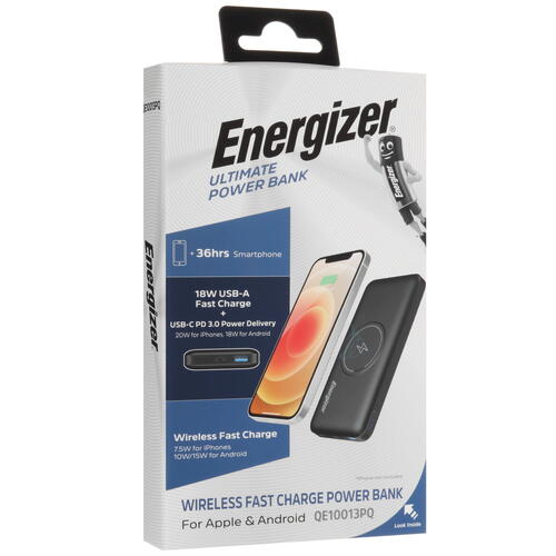 Купить Портативный аккумулятор Energizer QE10013PQ черный  5427097. Характеристики, отзывы и цены в Донецке