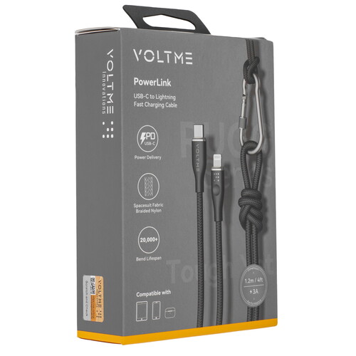 Купить Кабель круглый VOLTME Lightning 8-pin - USB Type-C черный 1.2 м  9210875. Характеристики, отзывы и цены в Донецке