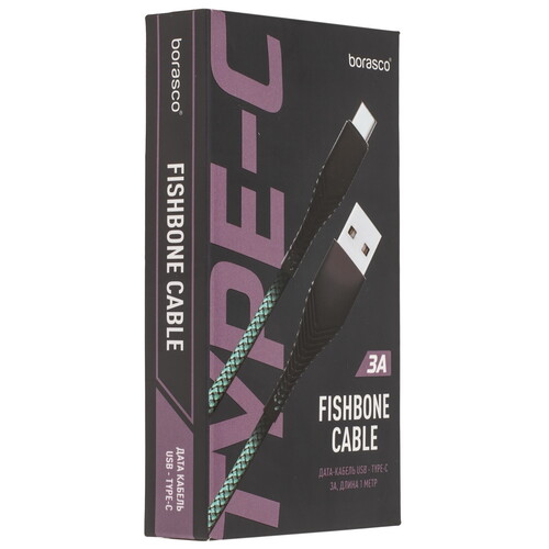 Купить Кабель круглый BoraSCO USB Type-C - USB 2.0 Type-A зеленый 1 м  5614075. Характеристики, отзывы и цены в Донецке