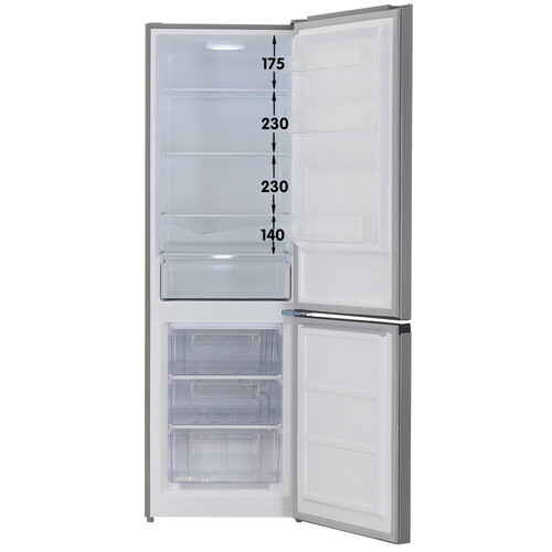 Купить Холодильник с морозильником  DEXP B2-32AHA серебристый  9089397. Характеристики, отзывы и цены в Донецке