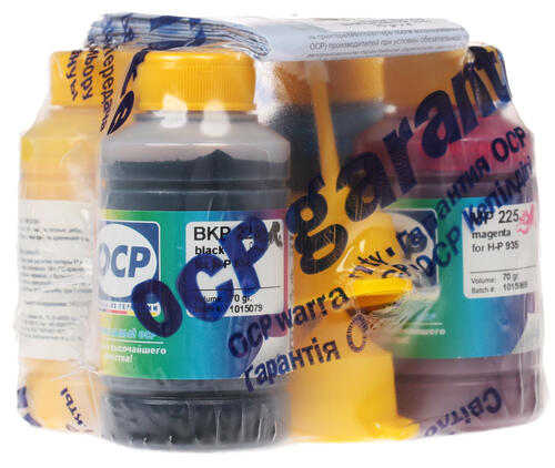 Купить Чернила пигментные OCP (BKP-СP/MP/YP225) голубой, желтый, матовый черный, пурпурный  1066178. Характеристики, отзывы и цены в Донецке