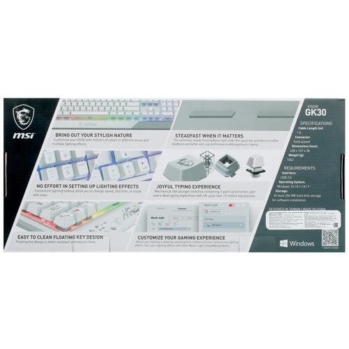 Купить Клавиатура  проводная MSI Vigor GK30 White  4836394. Характеристики, отзывы и цены в Донецке