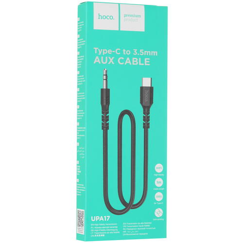 Купить Переходник   Hoco 3.5 mm jack - USB Type-C черный  5452324. Характеристики, отзывы и цены в Донецке
