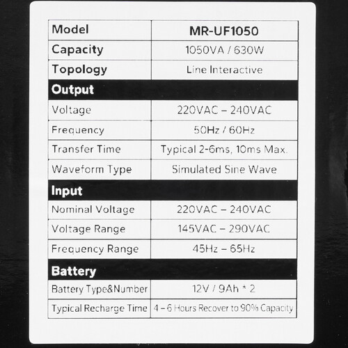 Купить ИБП MARSRIVA MR-UF1050  9281641. Характеристики, отзывы и цены в Донецке