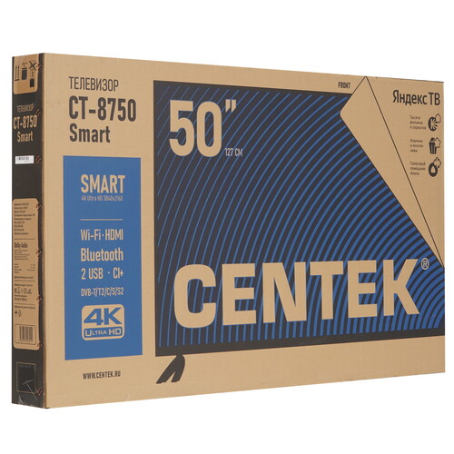 Купить 50" (127 см) Телевизор Centek CT-8750 Smart черный  9138260. Характеристики, отзывы и цены в Донецке