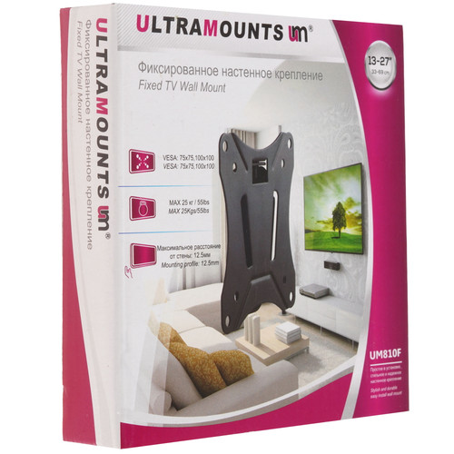 Купить Кронштейн для ТВ UltraMounts UM810F черный  9200258. Характеристики, отзывы и цены в Донецке