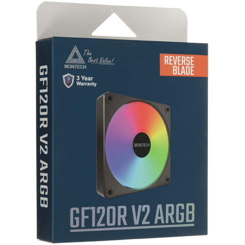 Купить Реверсный вентилятор Montech GF120R V2 ARGB  черный  5633036. Характеристики, отзывы и цены в Донецке