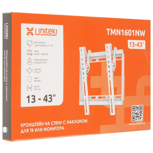 Купить Кронштейн для ТВ UNITEKI TMN1601NW белый  9164060. Характеристики, отзывы и цены в Донецке