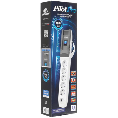 Купить Сетевой фильтр Pilot PRO USB белый  9056392. Характеристики, отзывы и цены в Донецке
