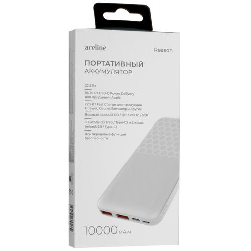 Купить Портативный аккумулятор Aceline Reason белый  5400537. Характеристики, отзывы и цены в Донецке