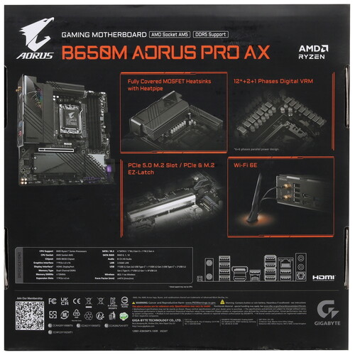 Купить Материнская плата GIGABYTE B650M AORUS PRO AX  5455030. Характеристики, отзывы и цены в Донецке