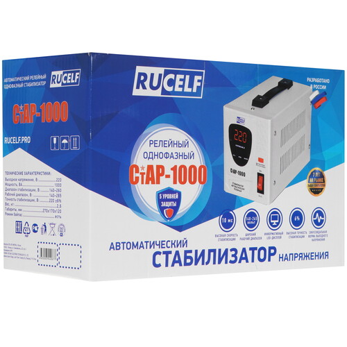 Купить Стабилизатор напряжения RUCELF СтАР-1000  1025944. Характеристики, отзывы и цены в Донецке