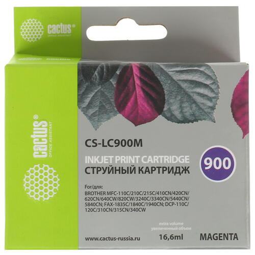 Купить Картридж Cactus CS-LC900M пурпурный  7974818. Характеристики, отзывы и цены в Донецке