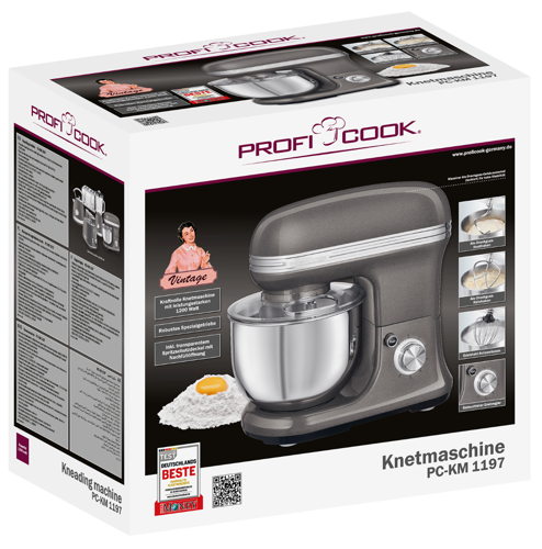Купить Миксер Profi Cook PC-KM 1197 серый  5354490. Характеристики, отзывы и цены в Донецке
