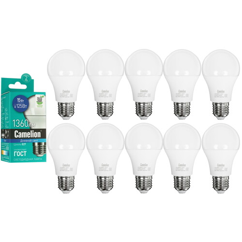 Купить Лампа светодиодная Camelion LED15-A60/865/E27  5642997. Характеристики, отзывы и цены в Донецке