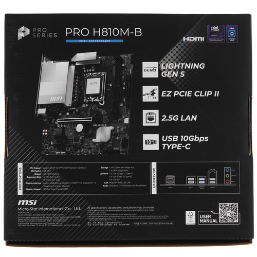 Купить Материнская плата MSI PRO H810M-B  5629998. Характеристики, отзывы и цены в Донецке