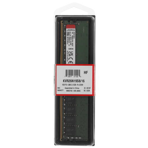 Купить Оперативная память Kingston ValueRAM [KVR26N19S8/16] 16 ГБ  5053523. Характеристики, отзывы и цены в Донецке