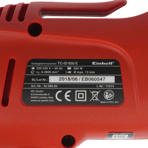 Купить Дрель  Einhell TC-ID 650 E  7999267. Характеристики, отзывы и цены в Донецке