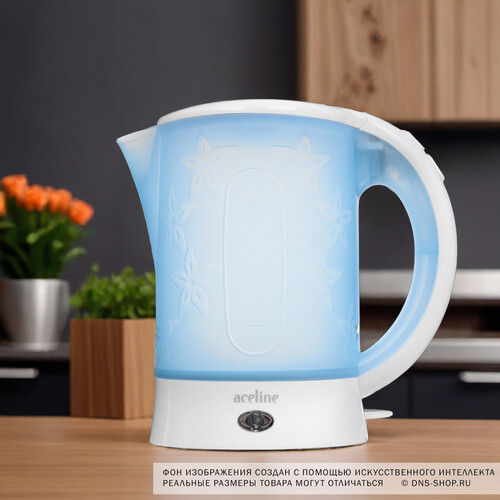 Купить Электрочайник Aceline EK-P600TRW голубой  9107088. Характеристики, отзывы и цены в Донецке