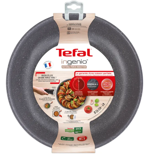 Купить Вок-сковорода Tefal Ingenio Natural Force, 26 см серый  9138603. Характеристики, отзывы и цены в Донецке