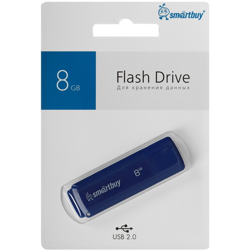 Купить USB флешка 8Gb Smartbuy Dock Blue_USB 2.0/до 15MBs/пластик_SB8GBDK-B  8129199. Характеристики, отзывы и цены в Донецке