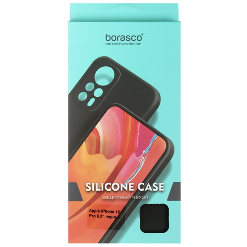 Купить Накладка  BoraSCO Silicone Case для Apple iPhone 16 Pro черный  5473657. Характеристики, отзывы и цены в Донецке