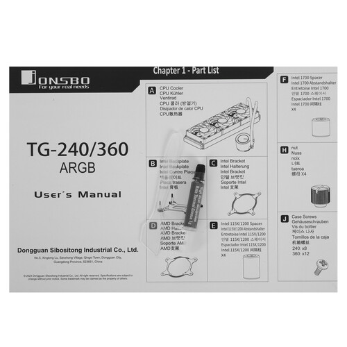 Купить Система охлаждения JONSBO TG-360 ARGB  белая  9197164. Характеристики, отзывы и цены в Донецке
