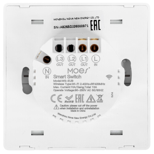Купить Умный выключатель MOES WiFi RF433 Smart Push Button Light Switch  5608717. Характеристики, отзывы и цены в Донецке