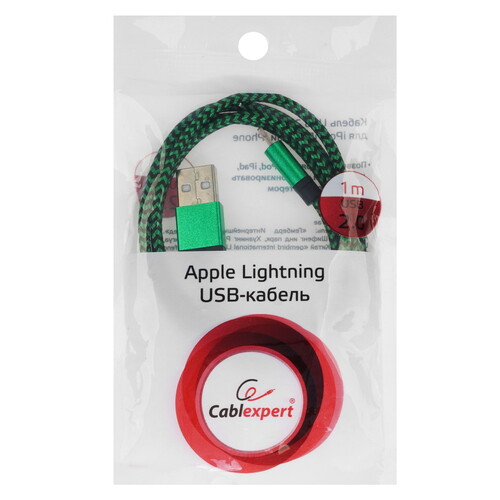 Купить Кабель круглый Cablexpert Lightning 8-pin - USB 2.0 Type-A зеленый 1 м  5485439. Характеристики, отзывы и цены в Донецке