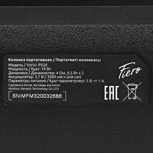 Купить Портативная колонка Fiero Eyes P520, черный  5401360. Характеристики, отзывы и цены в Донецке
