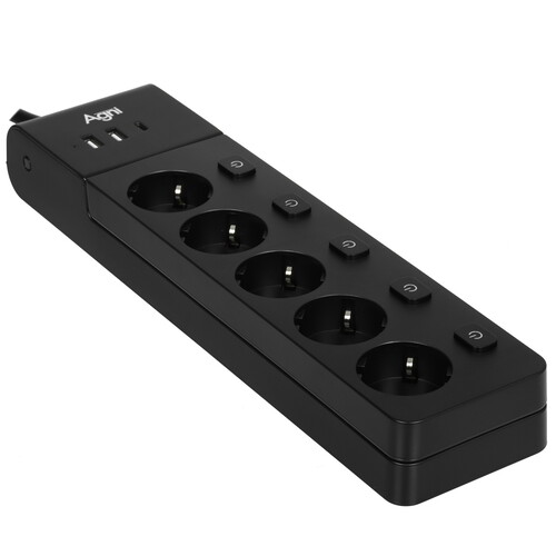 Купить Сетевой фильтр AGNI TP-FI3U5E-C черный  9289322. Характеристики, отзывы и цены в Донецке