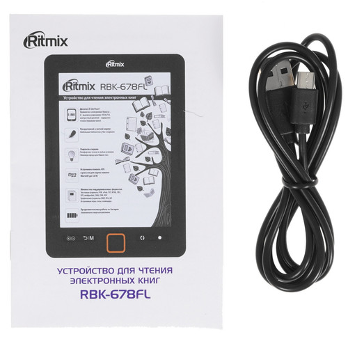 Купить 6" Электронная книга Ritmix RBK-678FL черный  5005863. Характеристики, отзывы и цены в Донецке