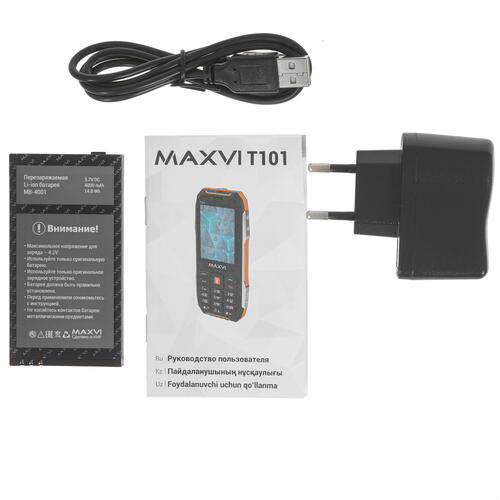 Купить Сотовый телефон Maxvi T101 оранжевый/черный  9064663. Характеристики, отзывы и цены в Донецке