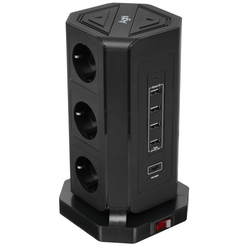 Купить Сетевой фильтр AGNI TP-VD5U9E-C черный  9289332. Характеристики, отзывы и цены в Донецке