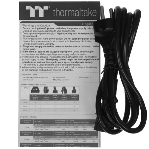 Купить Блок питания Thermaltake Smart BX3 Bronze 550W [PS-SPD-0550NNFABE-3] черный  5455398. Характеристики, отзывы и цены в Донецке