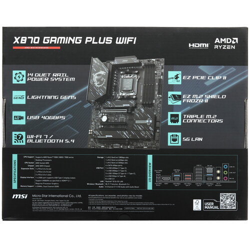Купить Материнская плата MSI X870 GAMING PLUS WIFI  5611945. Характеристики, отзывы и цены в Донецке