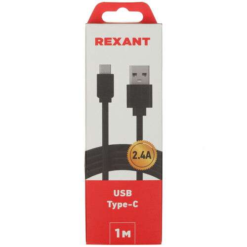 Купить Кабель плоский REXANT USB Type-C - USB 2.0 Type-A черный 1 м  5479561. Характеристики, отзывы и цены в Донецке