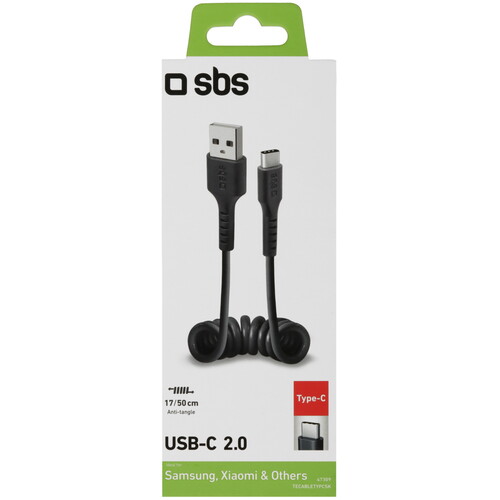Купить Кабель витой SBS USB Type-C - USB 2.0 Type-A черный 0.17 м, 0.5 м  5471869. Характеристики, отзывы и цены в Донецке