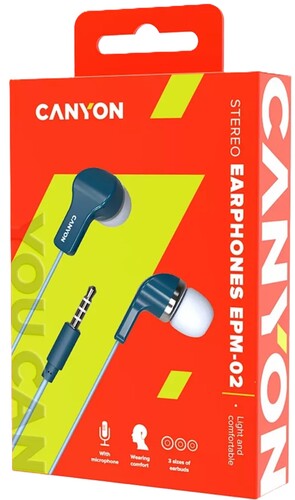 Купить Проводные наушники Canyon EPM-02 голубой  9134268. Характеристики, отзывы и цены в Донецке