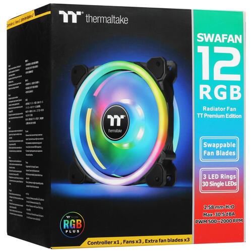 Купить Комплект вентиляторов Thermaltake SWAFAN 12 RGB  5048417. Характеристики, отзывы и цены в Донецке